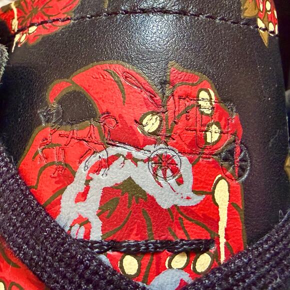 Coach G1680 C210 Mens 11D White Black Red Leather Wild Lily Floral High Top - Picture 9 of 11